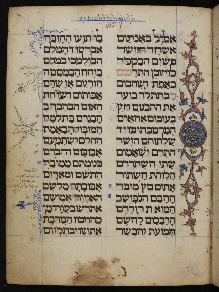 Hebrew manuscript with Tiberian niqqud vowel pointing