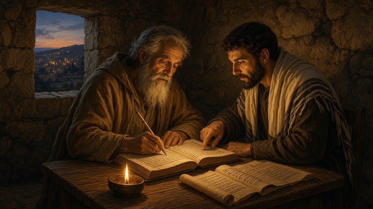 Jerome at Bethlehem, where between about 390 and 405 he translated the books of the Hebrew Bible into Latin from the Hebrew.